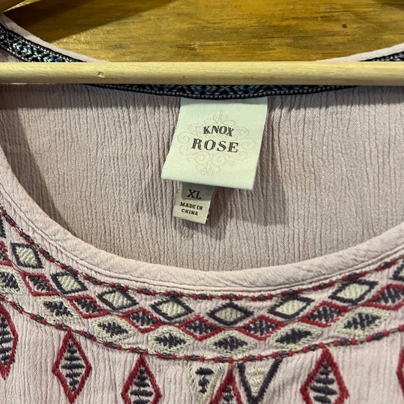 Women's Flutter Short Sleeve Embroidered A-Line Dress- Knox Rose - Picture 3 of 3